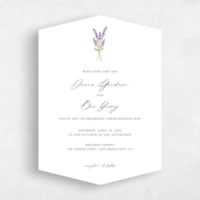 White Diamond Wedding Invitation - Marat Portrait