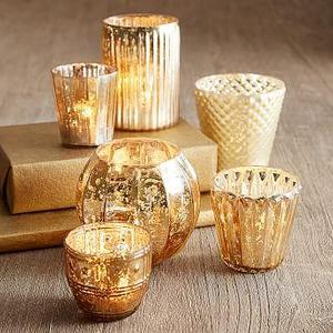 Eclectic Mercury Votive, Gold - Set Of 6