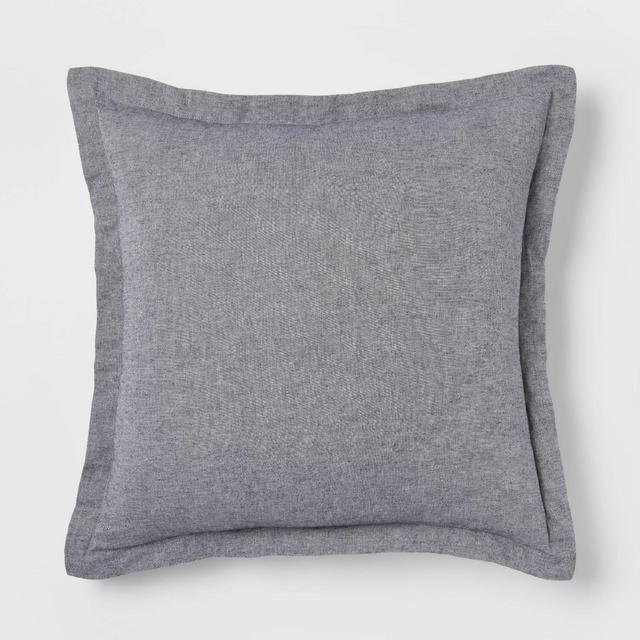 Euro Cotton Linen Blend Chambray Decorative Throw Pillow Navy - Threshold™