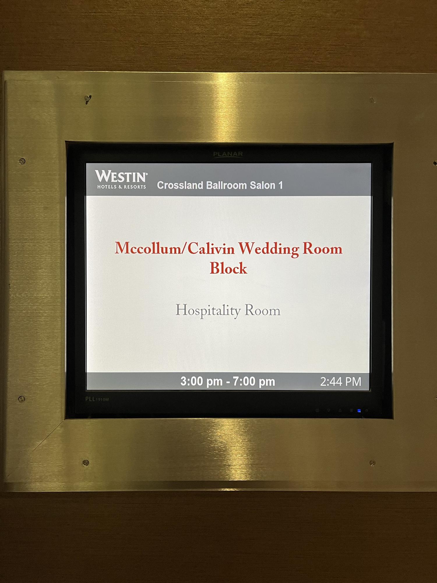 We got a laugh out of the hotel misspelling Calvin EVERYWHERE