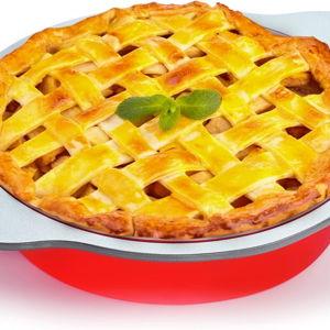 Boxiki Kitchen 9 Inch Non-Stick Silicone Round Cake Pan with Steel Frame Handles - Perfect for Baking Delicious Round Cakes