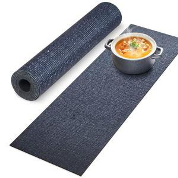 Trivet Table Runner Hot Plates Mat 12 X 40 Inch Heat Resistant Table Protector Waterproof Decorative Farmhouse Kitchen Trivets Counter Heat Proof Placemats for Hot Dishes (Black Line)
