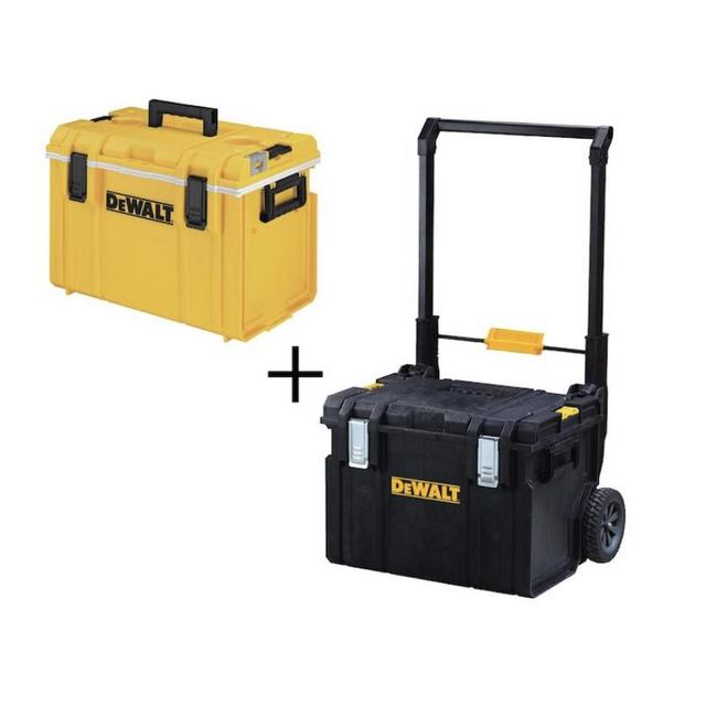 DEWALTTOUGHSYSTEM 22 in. Tool Box Cooler with Bonus 22 in. 17 Gal. Mobile Tool Box
