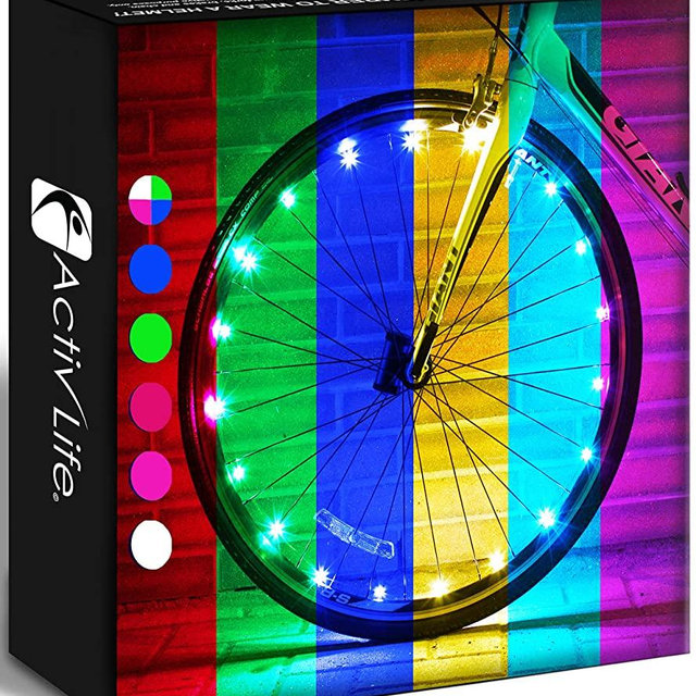 Activ Life LED Bike Wheel Lights with Batteries Included! Get 100% Brighter and Visible from All Angles for Ultimate Safety & Style (1 Tire Pack)