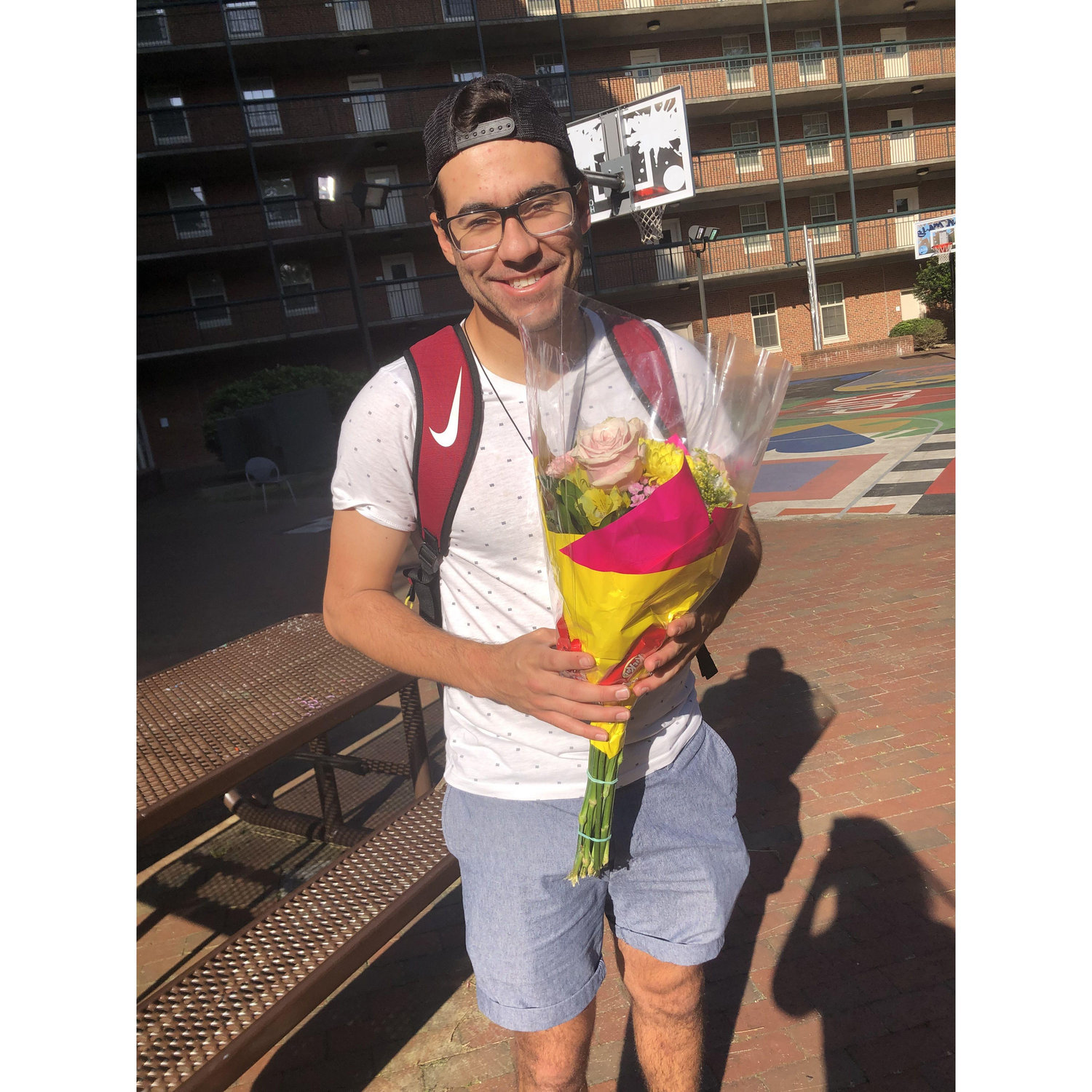 For Grace's 20th birthday, Gabe showed up outside her dorm with flowers <3