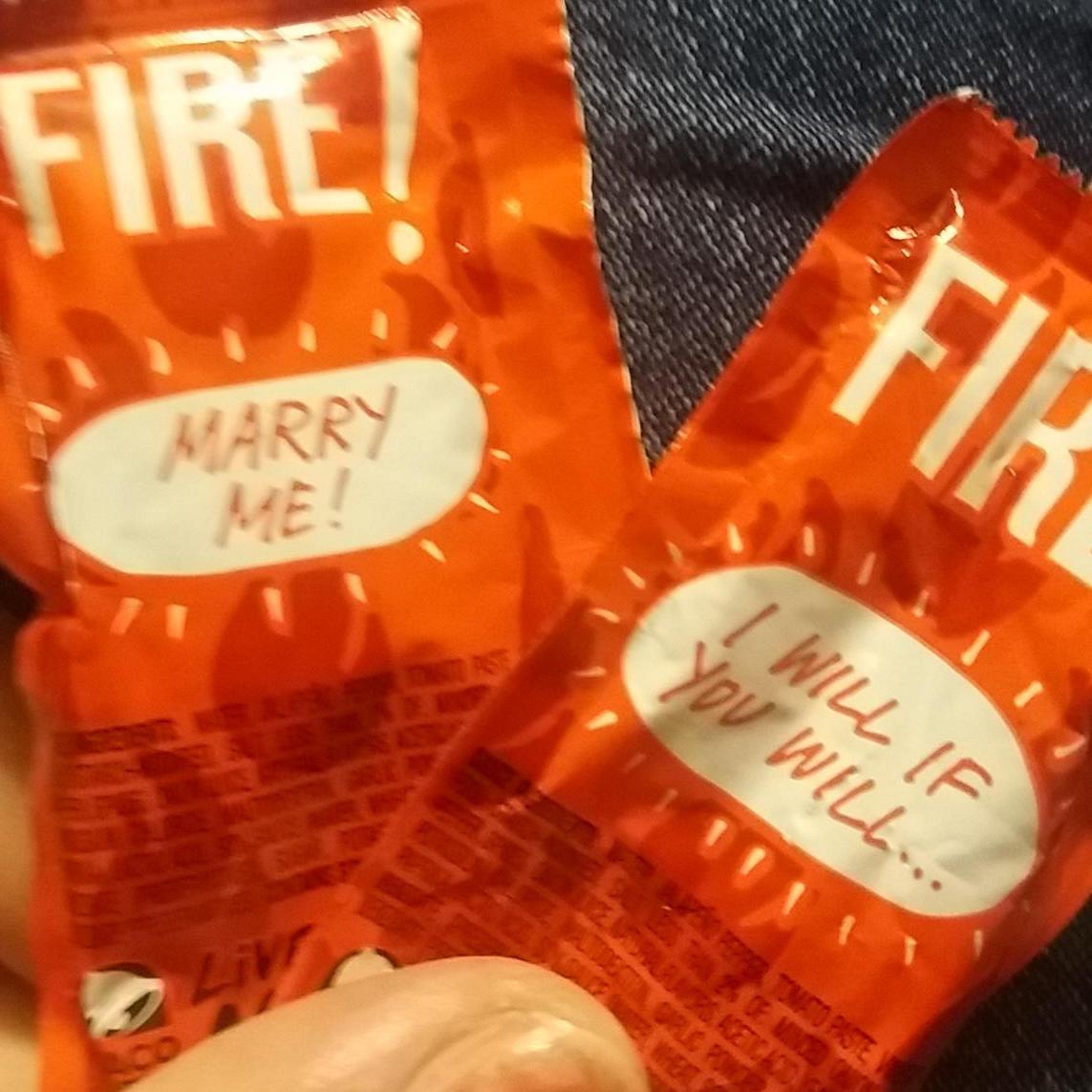 The first time Mike asked me. lol I said yes but where's my ring!?