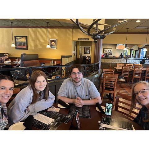 Family dinner while Jaden was in Indiana