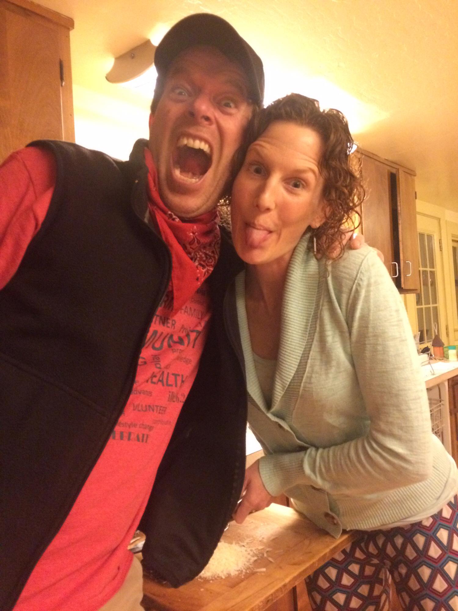 Making silly faces for the kids. haha!