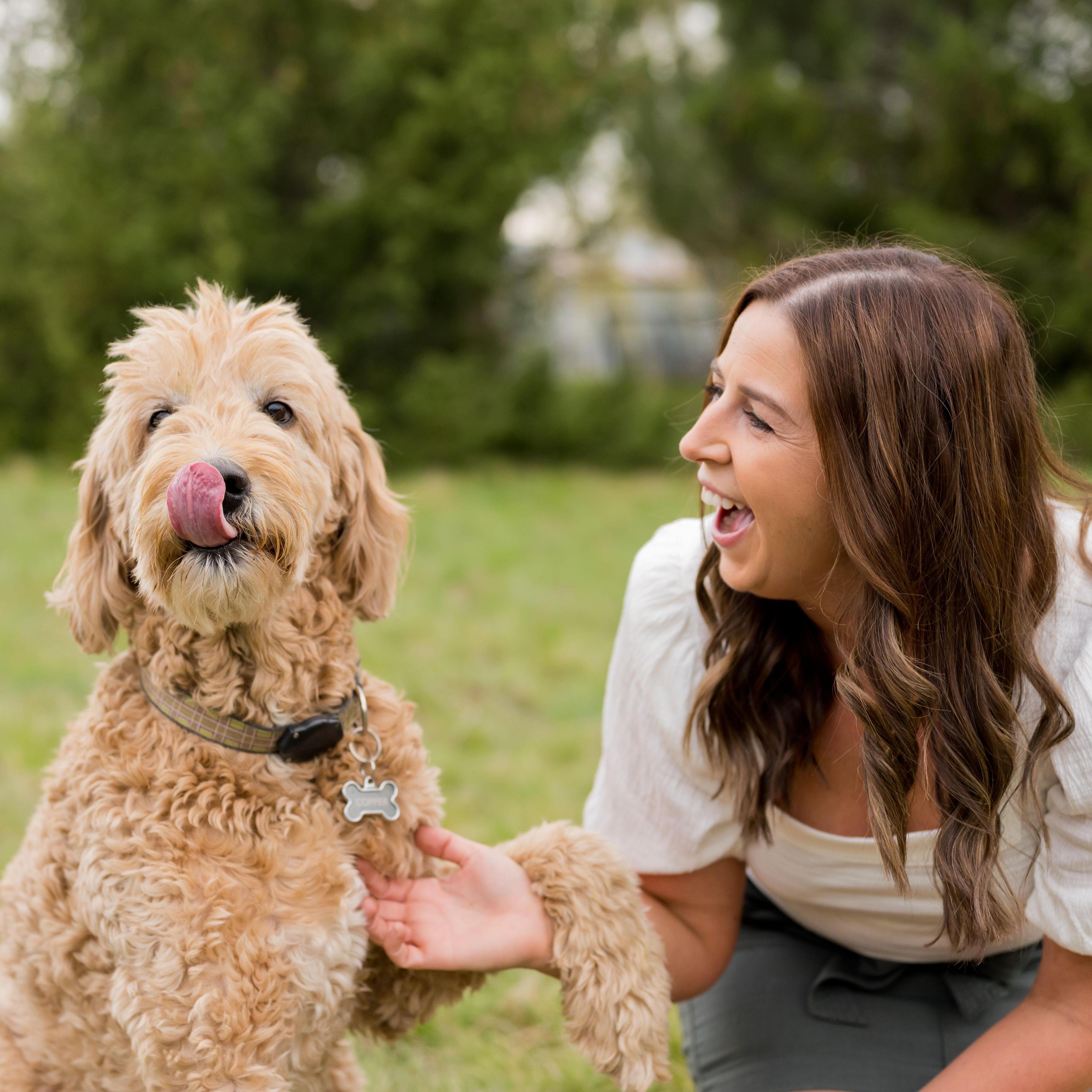 Copper is an 8 year old goldendoodle with the sweetest temperament. Copper takes his job as Bridget's assistant seriously; he never leaves her side and is in the background of all video meetings.