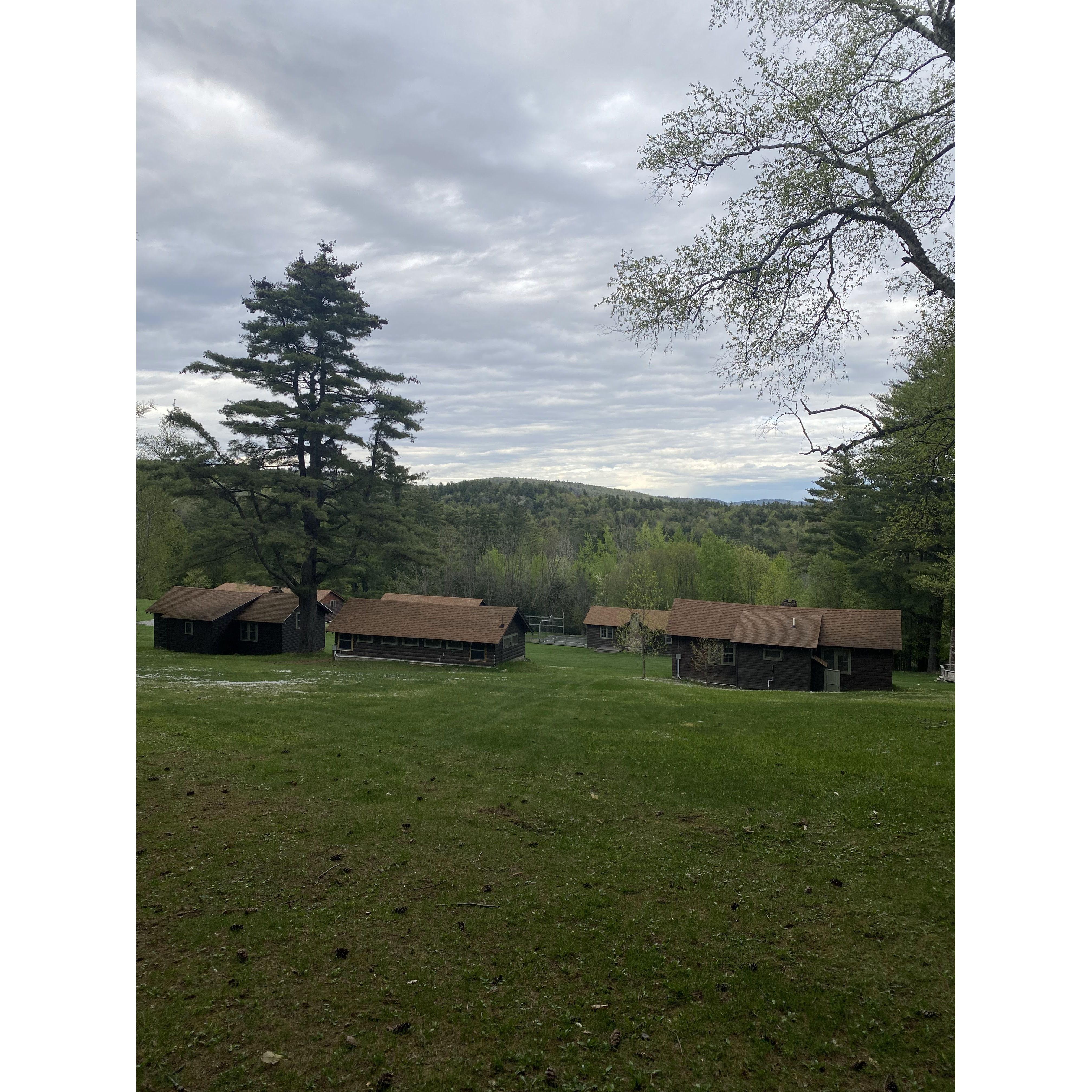 View of boys' camp from the top of the hill