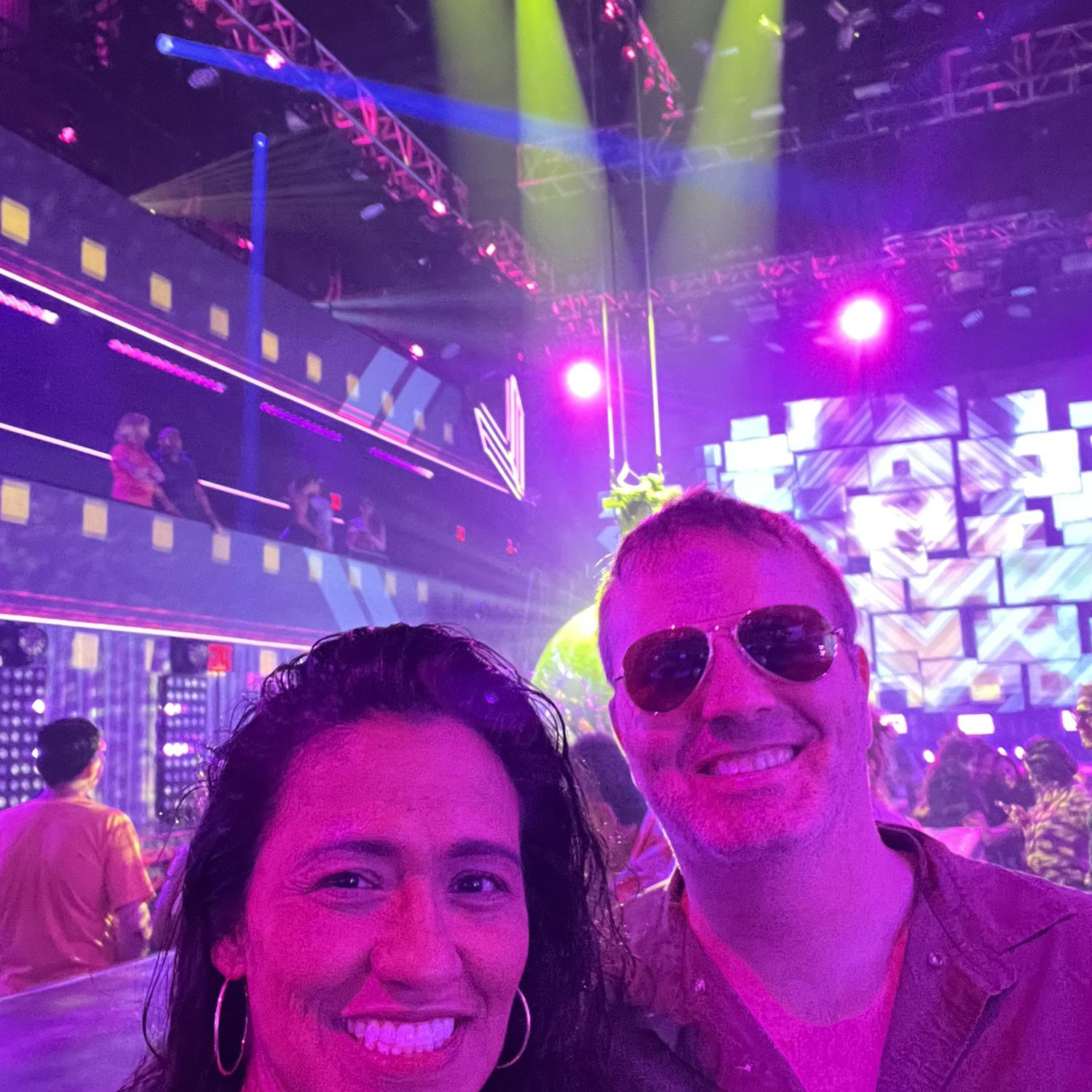 On the stage of Here Lies Love in NYC- 2023.