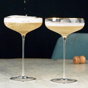 Cheers to Many Years Toasting Coupes, Set of 2