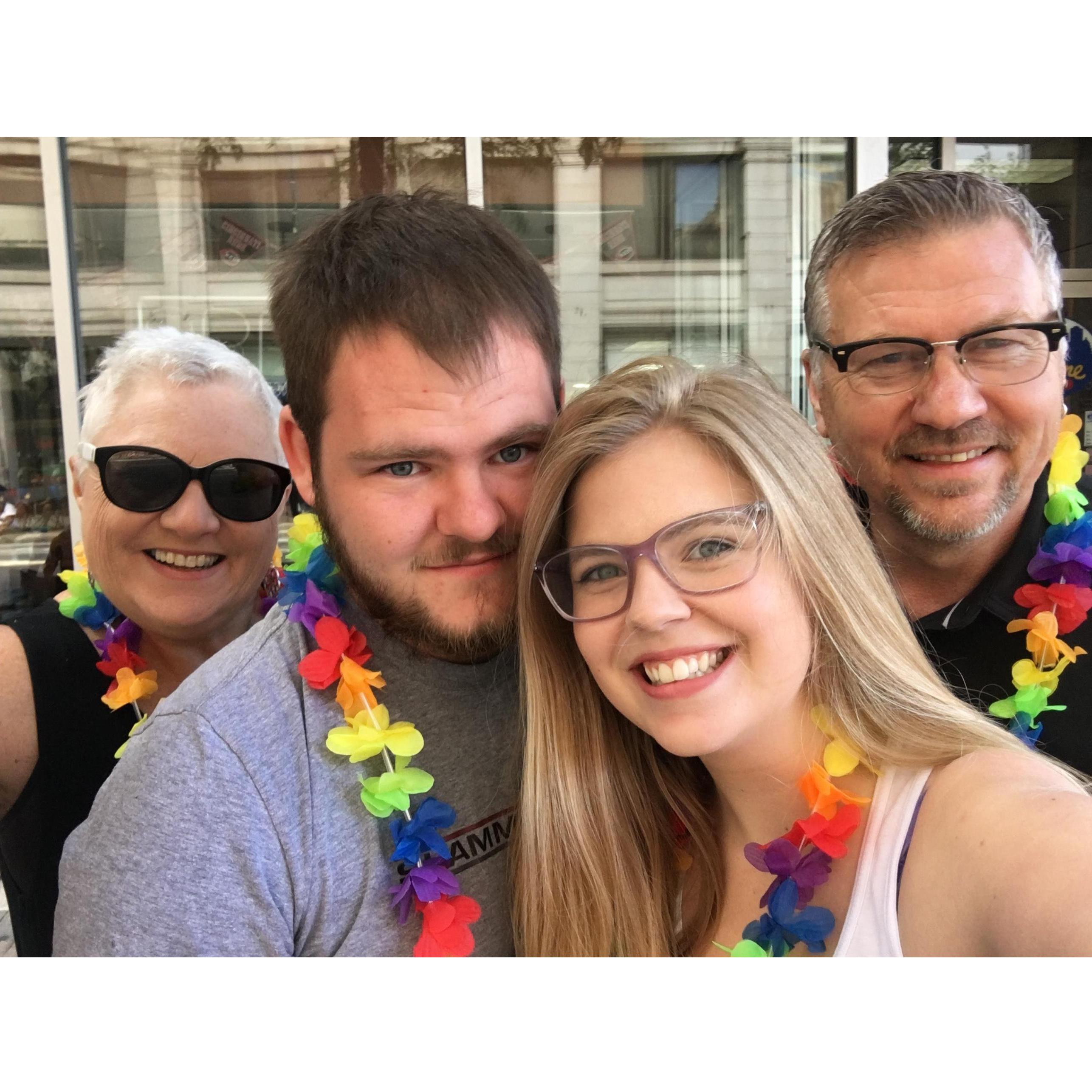 This is one of the first pictures Alex and Hope ever took together at the Cincinnati Pride Parade. It's especially special to them because Hope's grandparents are in the picture with them!