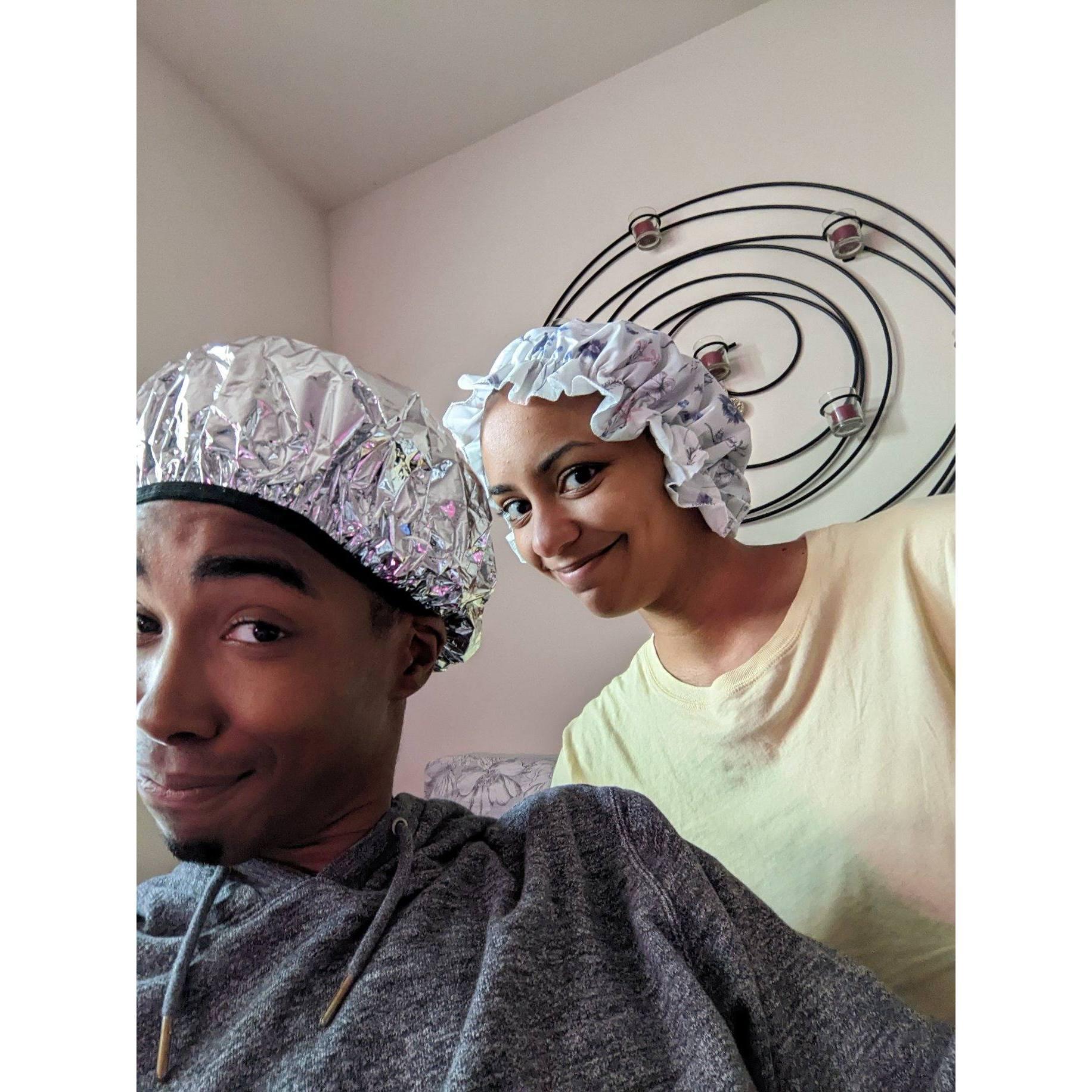 Caleb's first hair mask(: