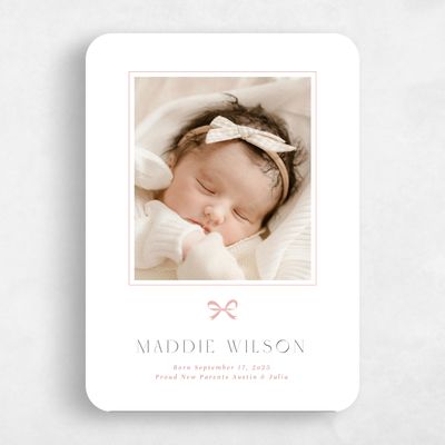 Pink Rounded Holiday Card - Toile