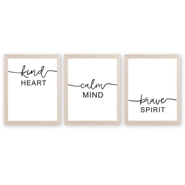 Inspirational Words Art Print Motivational Quote Canvas Painting, Set of 3＜8x10 inch＞Canvas Inspiring Lettering Printing Poster for Classroom Bedroom Decor『Framed, Ready to Hang』