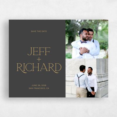 Black Fall Wedding Save the Date - Hazeldale Multiphoto