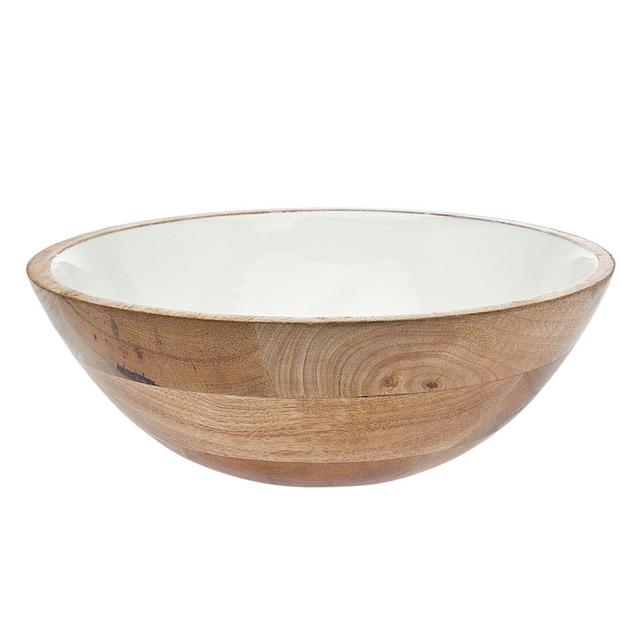 Godinger® Wood and Enamel Serving Bowl