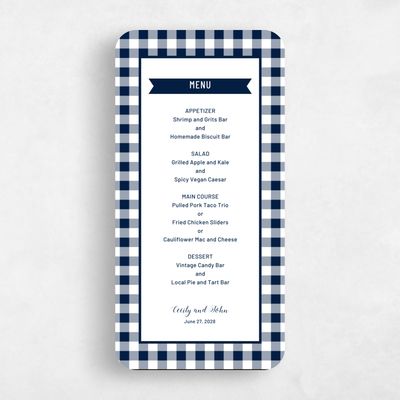 Blue Rounded Wedding Menu - August