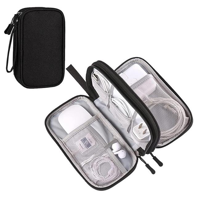 Tech Organizer Travel Case, Bevegekos Carrying Tech Kit for Electronics and Accessories (Medium, Black)