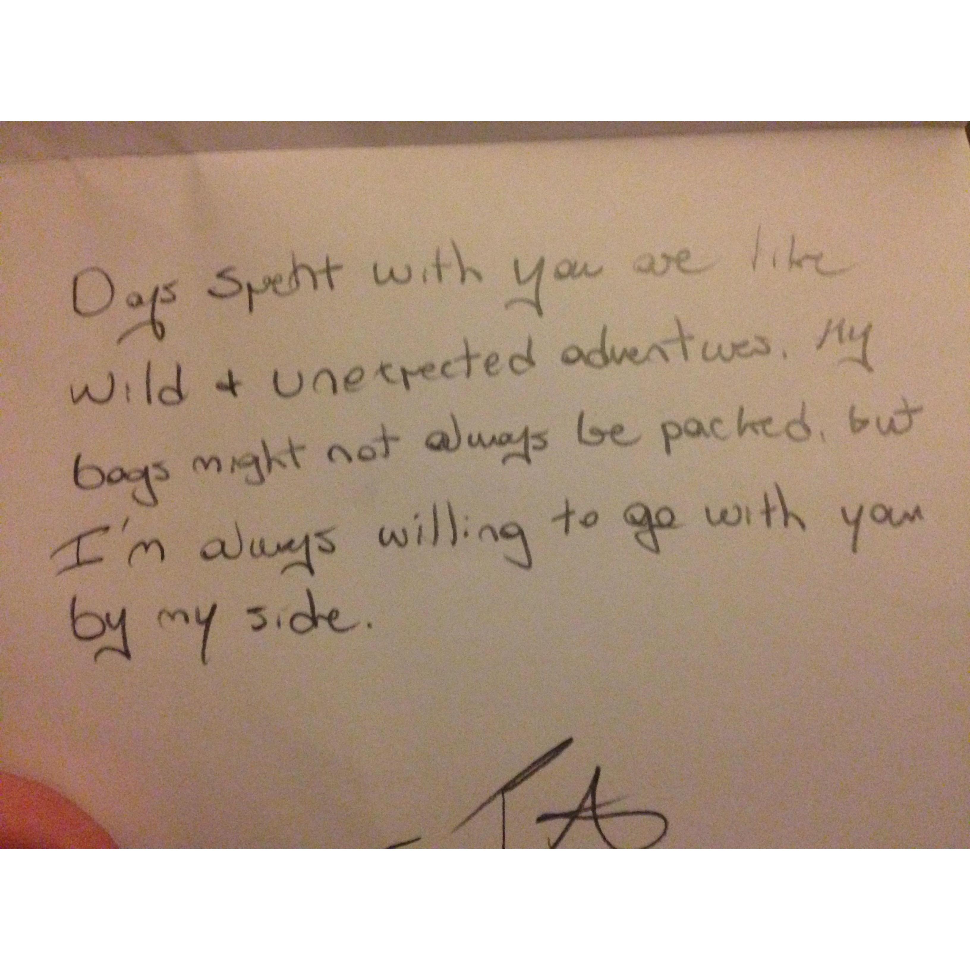 From Ty on our first Valentines Day