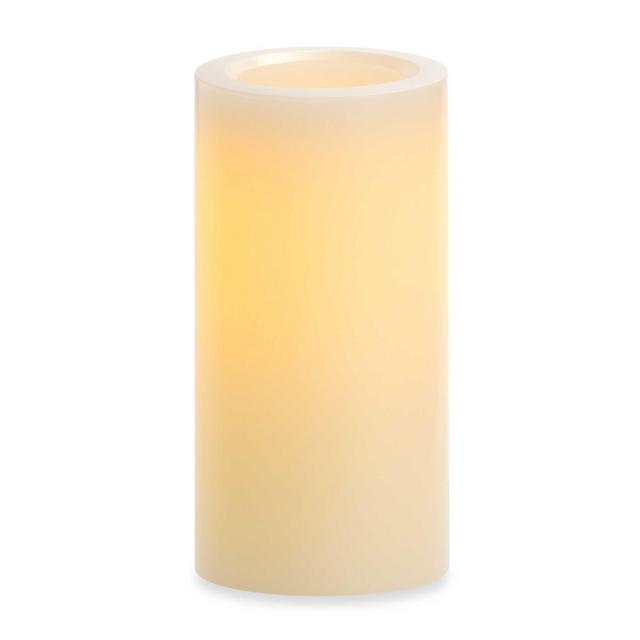 Candle Impressions® 4-Inch x 8-Inch Flameless Wax Pillar Candle with Smooth Vanilla Fragrance