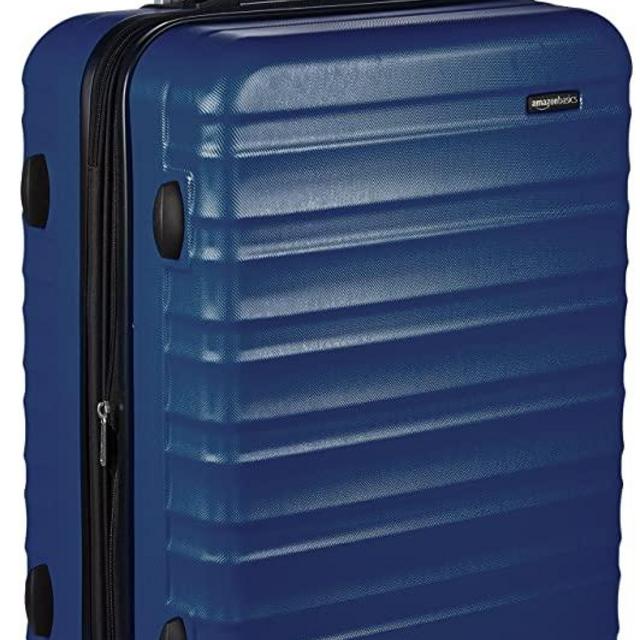 AmazonBasics Hardside Spinner, Carry-On, Expandable Suitcase Luggage with Wheels, 26 Inch, Navy Blue