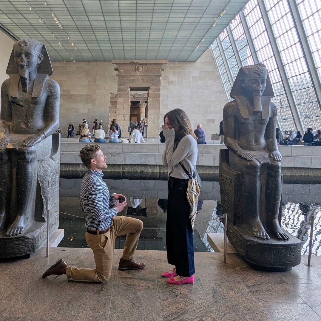 I think this photo says it all... Colin proposed in Alison's favorite room in the Metropolitan Museum of Art!