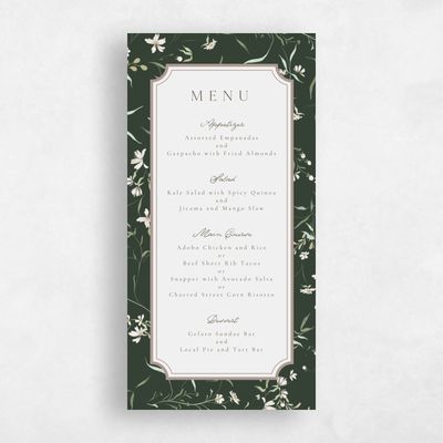 Deep Forest, Green Wedding Menu - Vasara