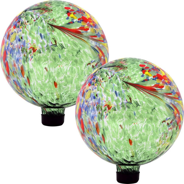 Sunnydaze 10-Inch Gazing Ball for Garden - Glass Gazing Globe for Outside - Garden Orb Yard Decor, Great for Outdoor Enthusiasts - Set of 2