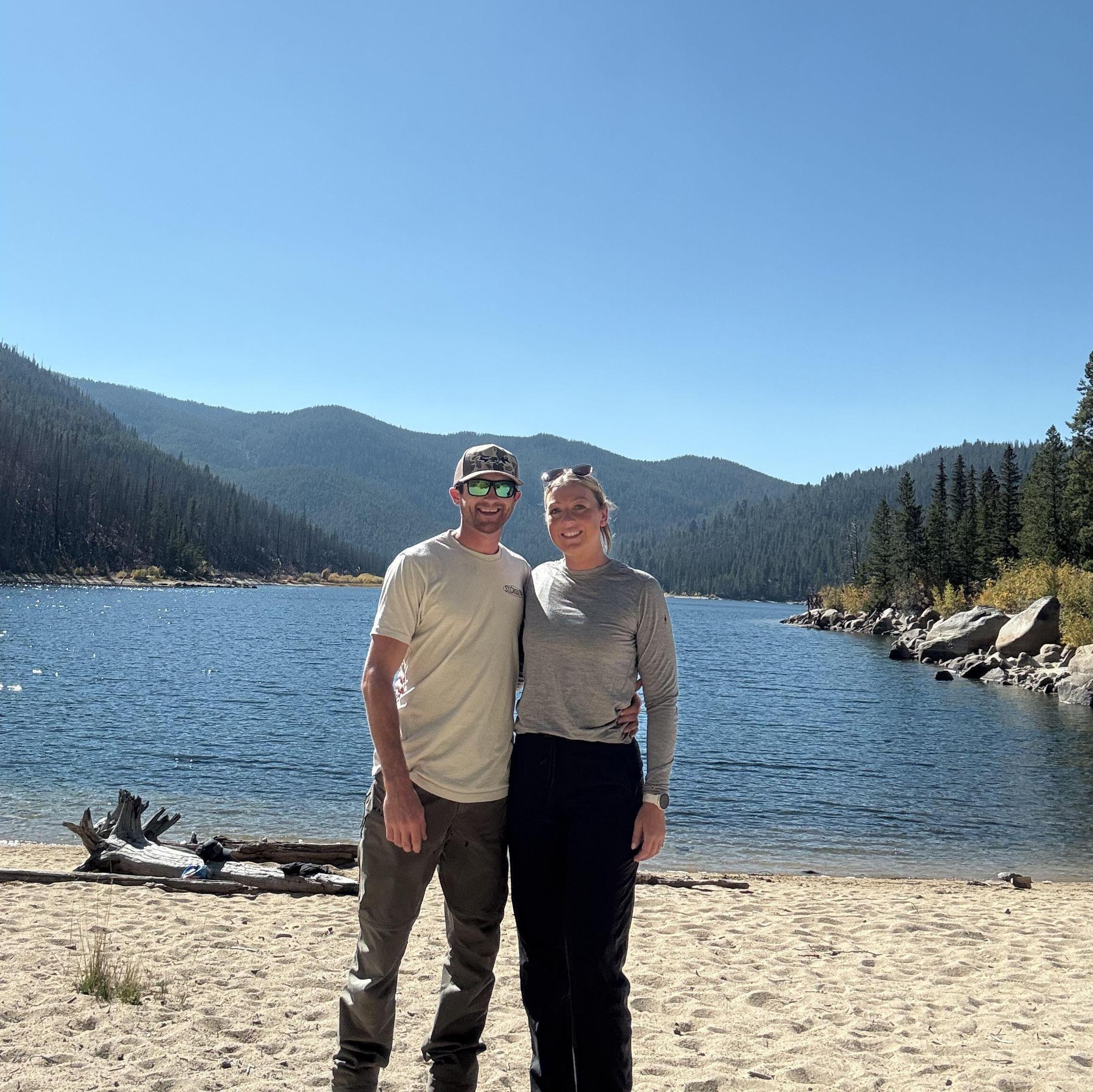 We took this photo after a VERY STEEP hike we went on in Montana. The view was worth it, though!