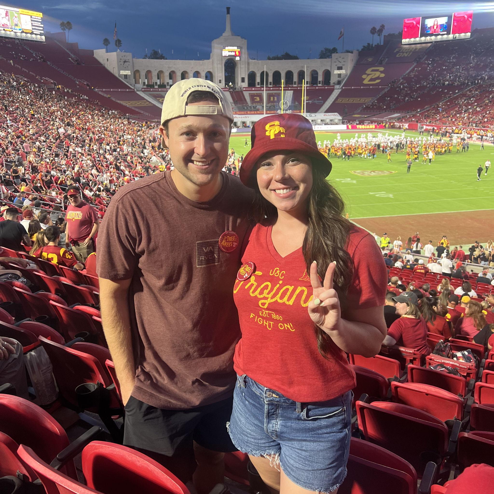 We love going to USC games. We look forward to Traveler running out every time we make a touchdown.