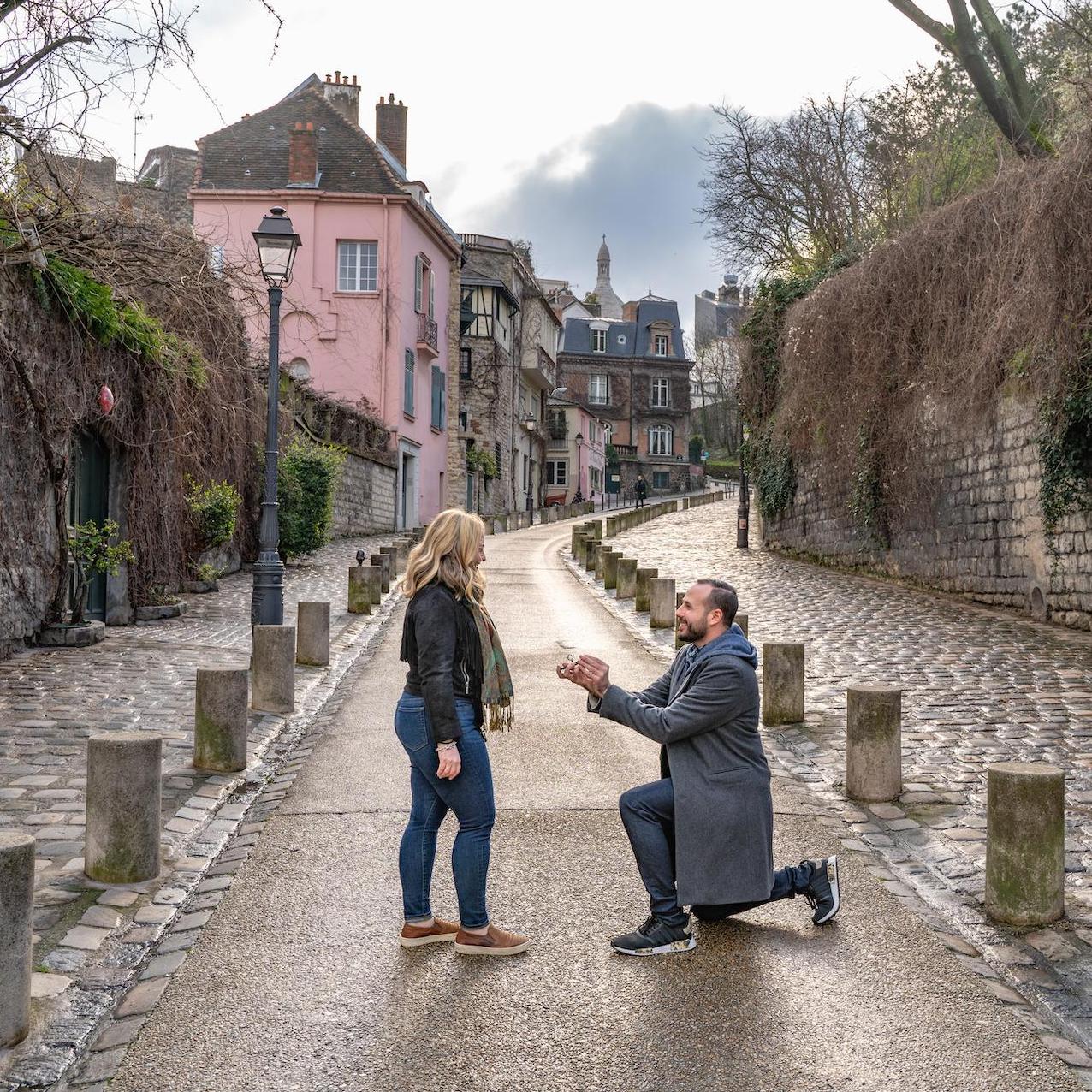 Engaged on Rue de l'Abreuvoir, Paris, France (March 6, 2020)