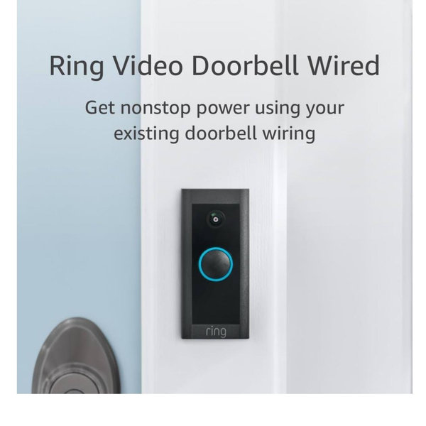 Ring Video Wired Doorbell (newest model), Home or business security, Two-Way Talk, advanced motion detection, HD camera and real-time alerts to monitor your front door (wiring required)