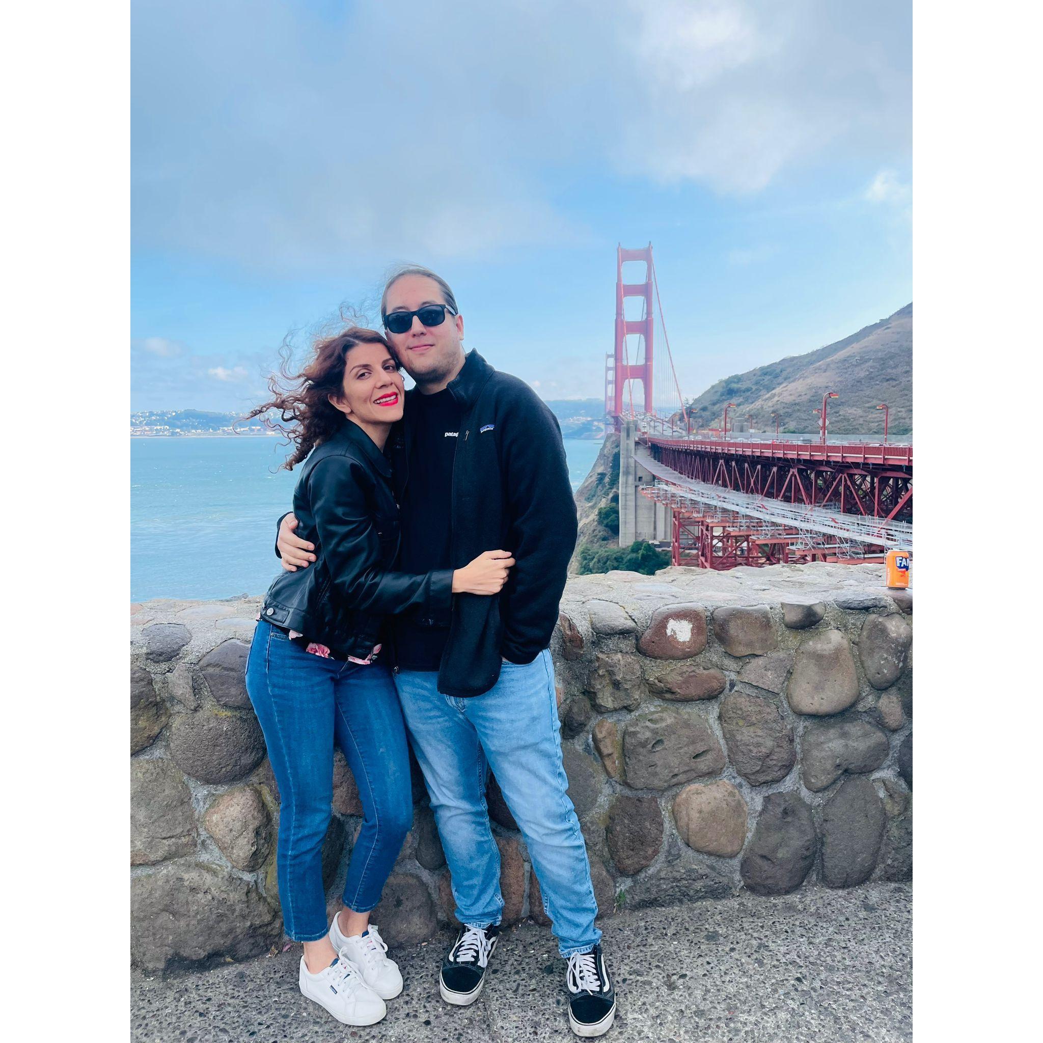 The first time my mom came to visit and we took her to see the Golden Gate. She took an amazing picture of us!!!