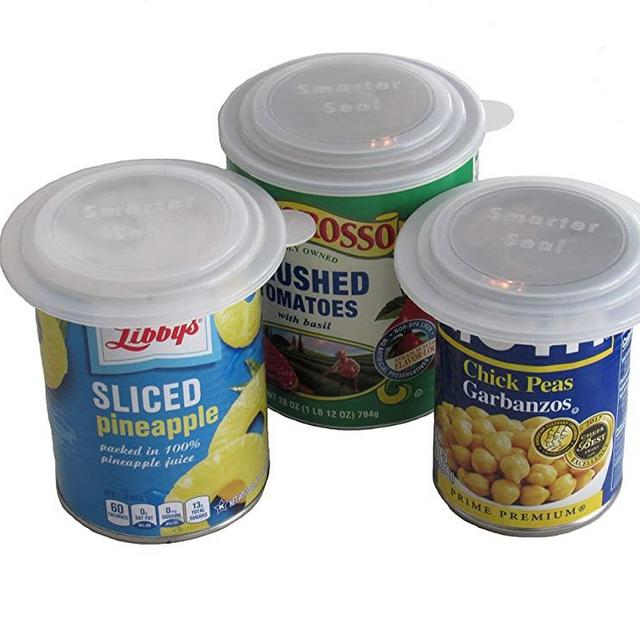 Smarter-Seal, Food Can Lids/Covers, 8-Pack, Clear Color, 4 Small Lids & 4 Large Lids - Fits Most Sizes
