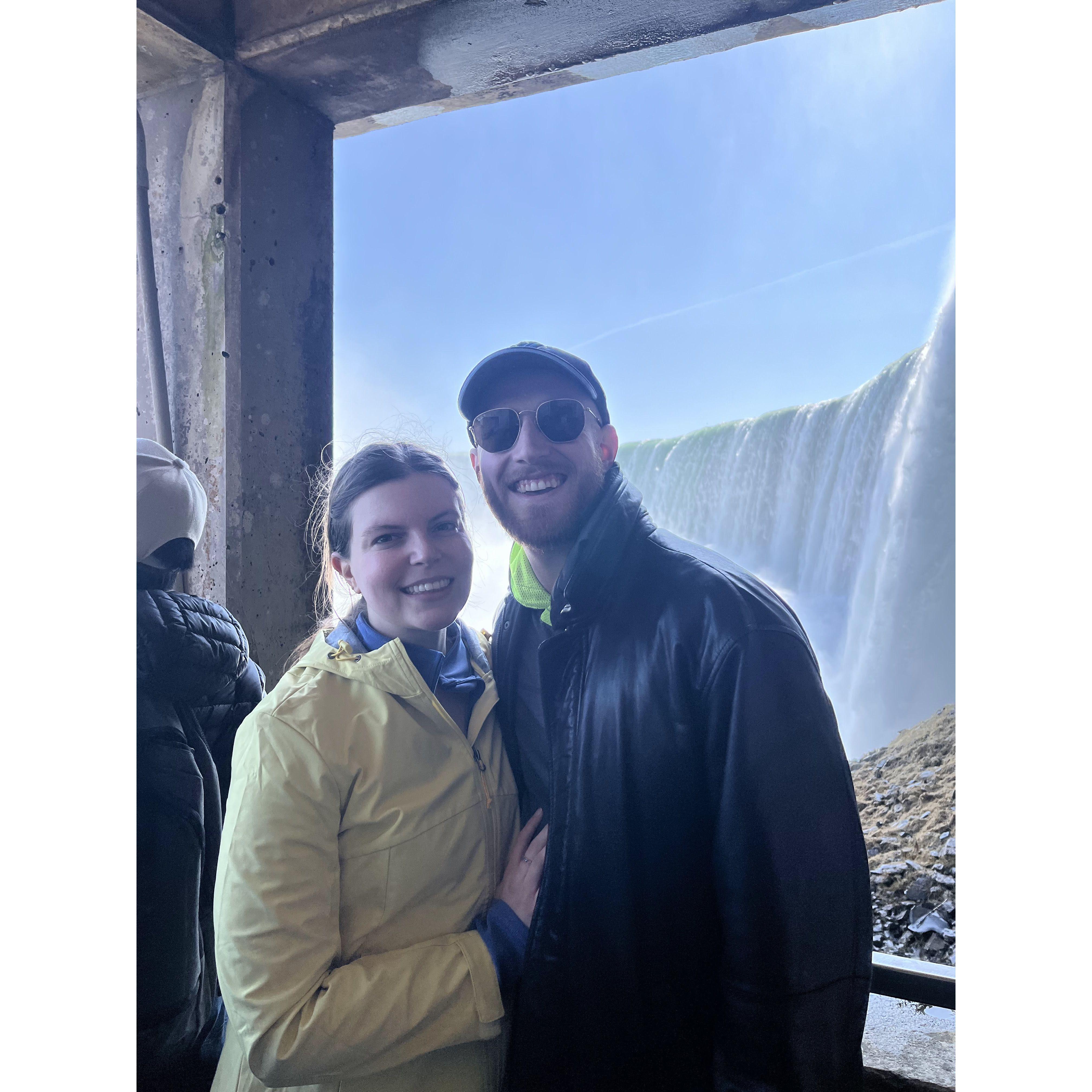 Hours before Bill's proposal. Our "Journey Behind the Falls" experience!