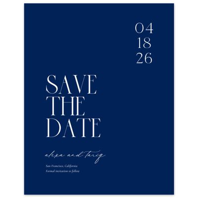 Blue Modern Wedding Digital Save the Date - Cleveland Portrait