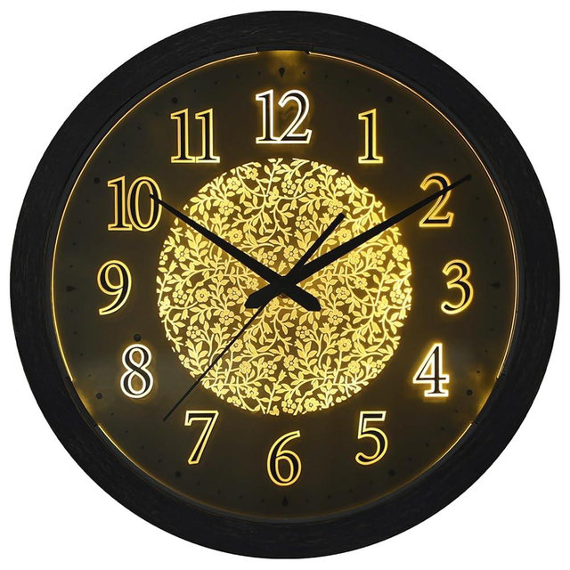 JoFomp Illuminated Outdoor Clocks for Patio, 13 Inch Large Outdoor Wall Clocks Battery Operated, LED Night Light Wall Clocks for Living Room Decor, Outside Clock for Pool Area Garden Deck Porch