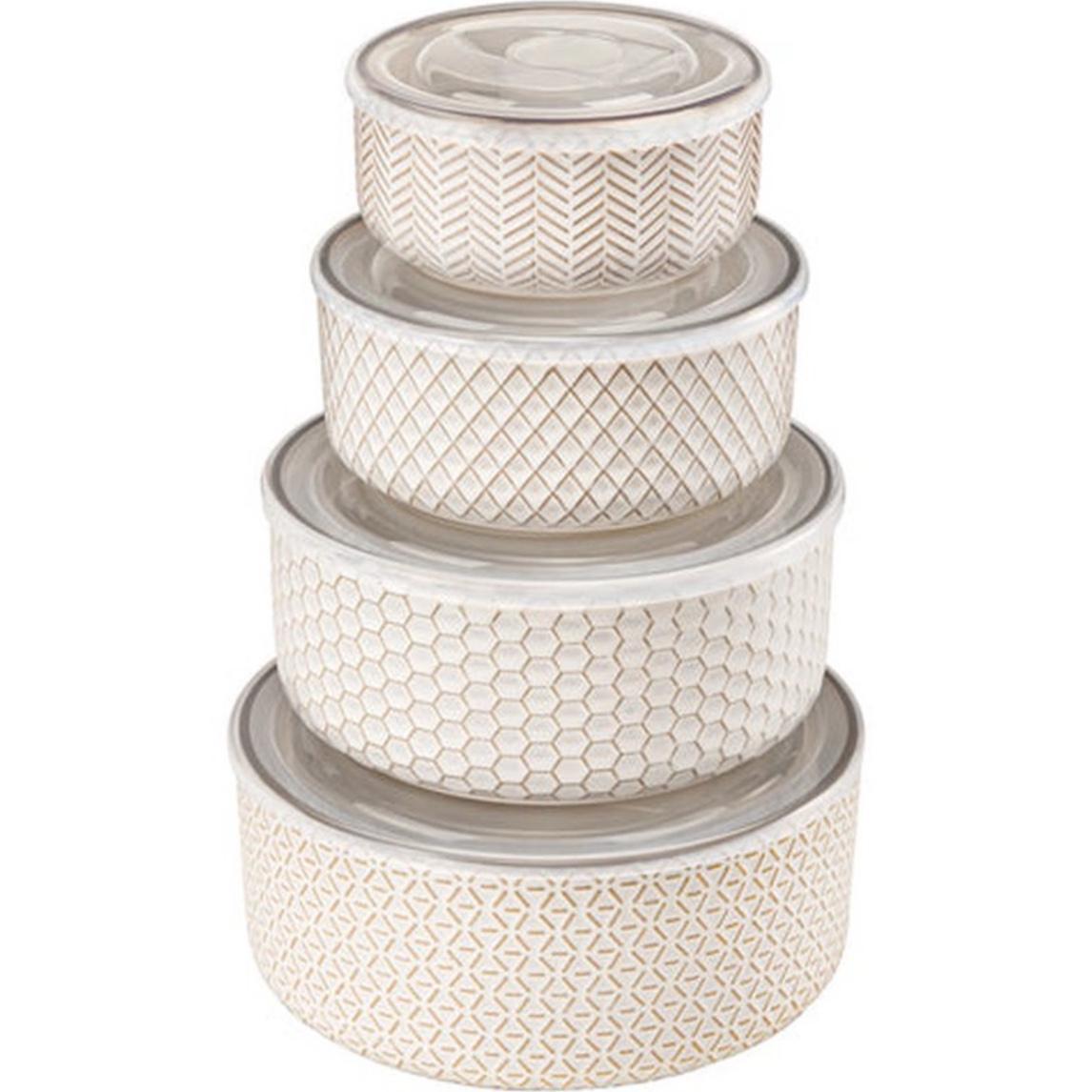 Kook Ceramic Nesting Bowls with Lids - large set