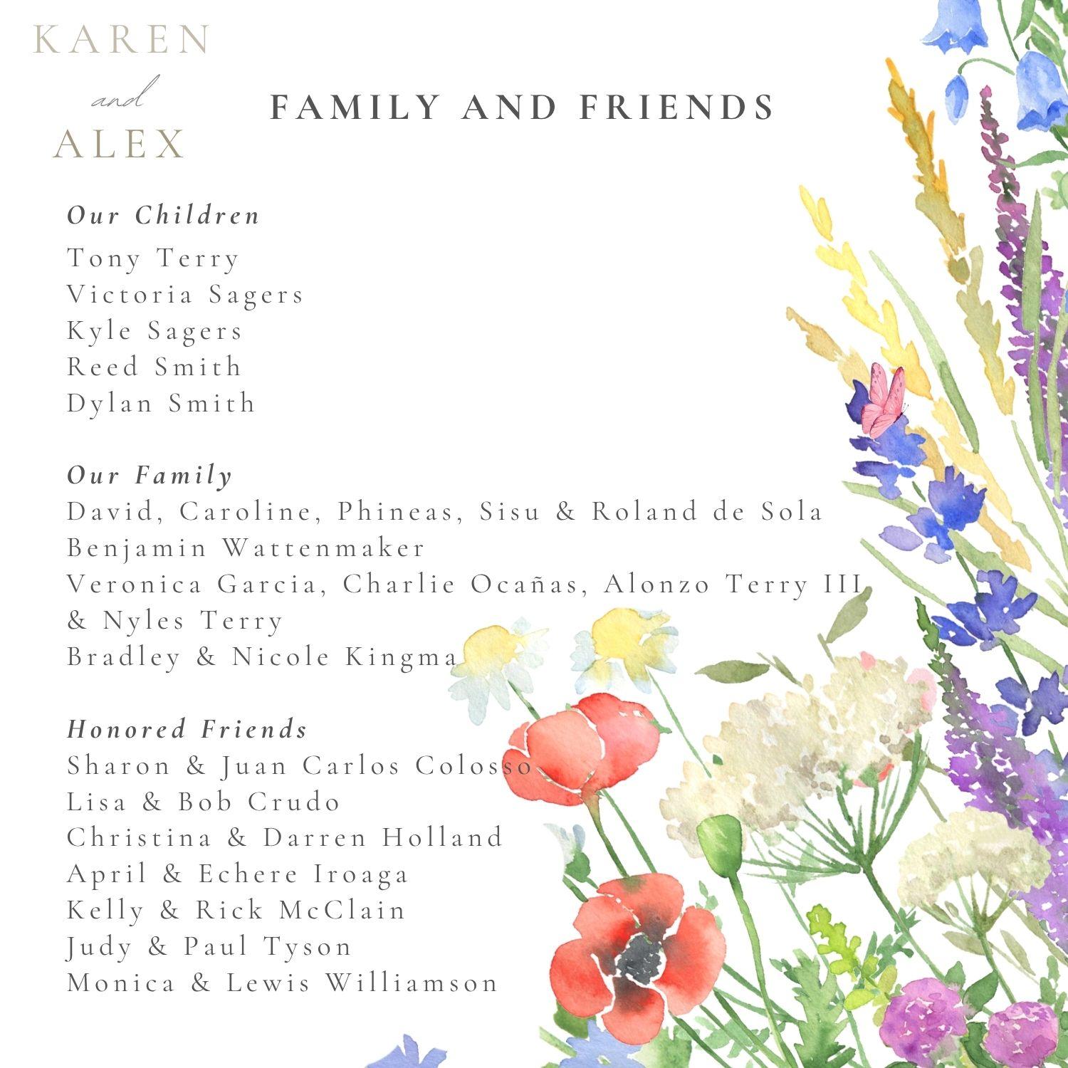 Children, Family, Honored Friends