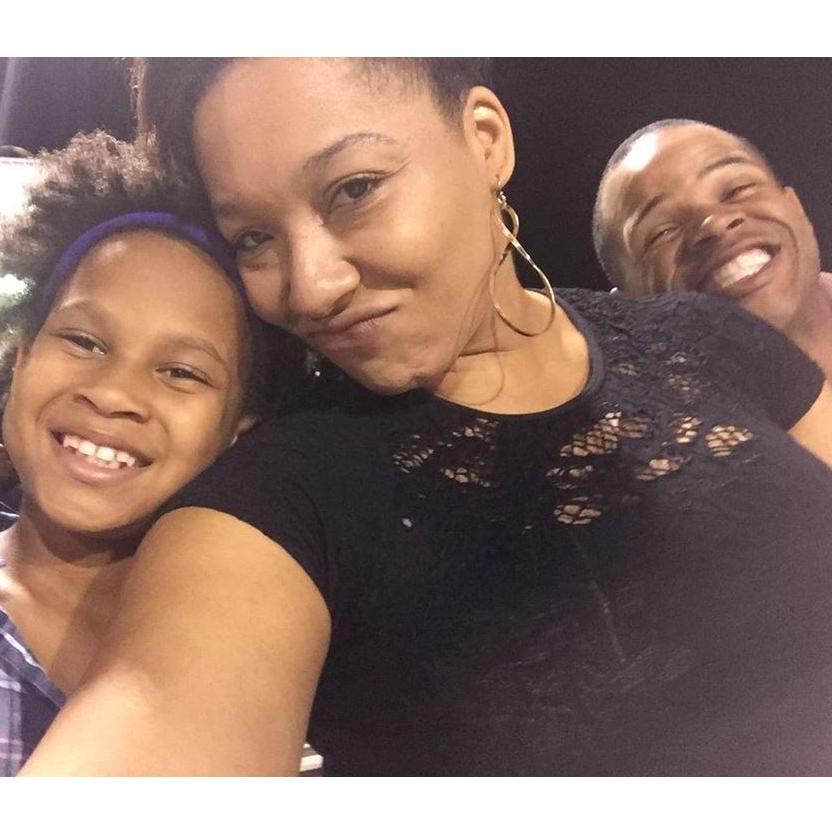 Family time supporting Dees football game during her senior year in high school.