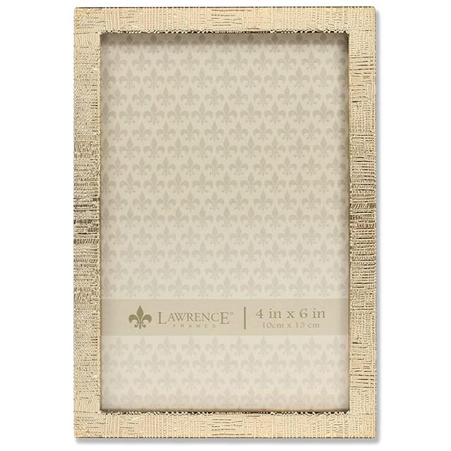 Lawrence Frames 712346 4x6 Gold Metal Linen Pattern Picture Frame