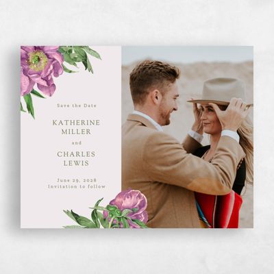Purple Fall Wedding Save the Date - Sparrow Photo