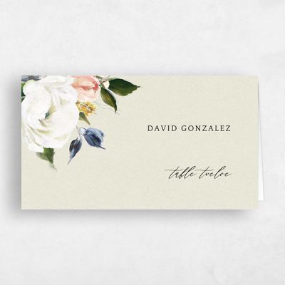 Beige Wedding Place Card - Octavia