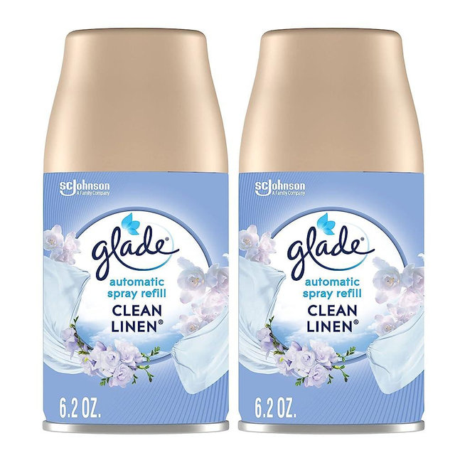 Glade Automatic Spray Refill, Air Freshener for Home and Bathroom, Clean Linen, 6.2 Oz, 2 Count