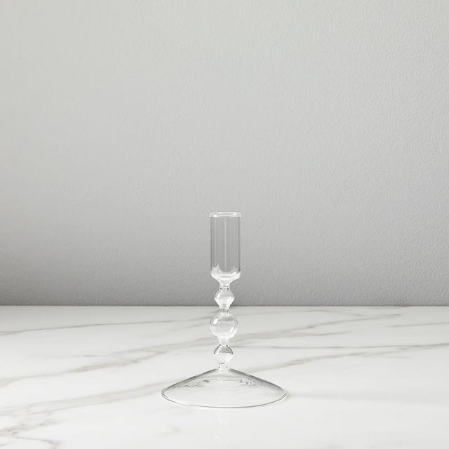 Paradiso Glass Taper Holder, Clear, Small