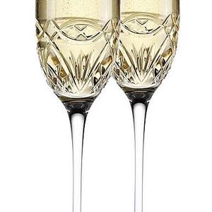 Cashs Ireland, Celtic Ring Celebration Toasting Crystal Flutes, Pair