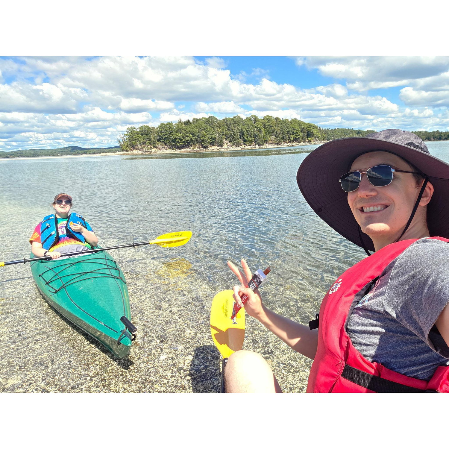 Kayak snack break in Maine