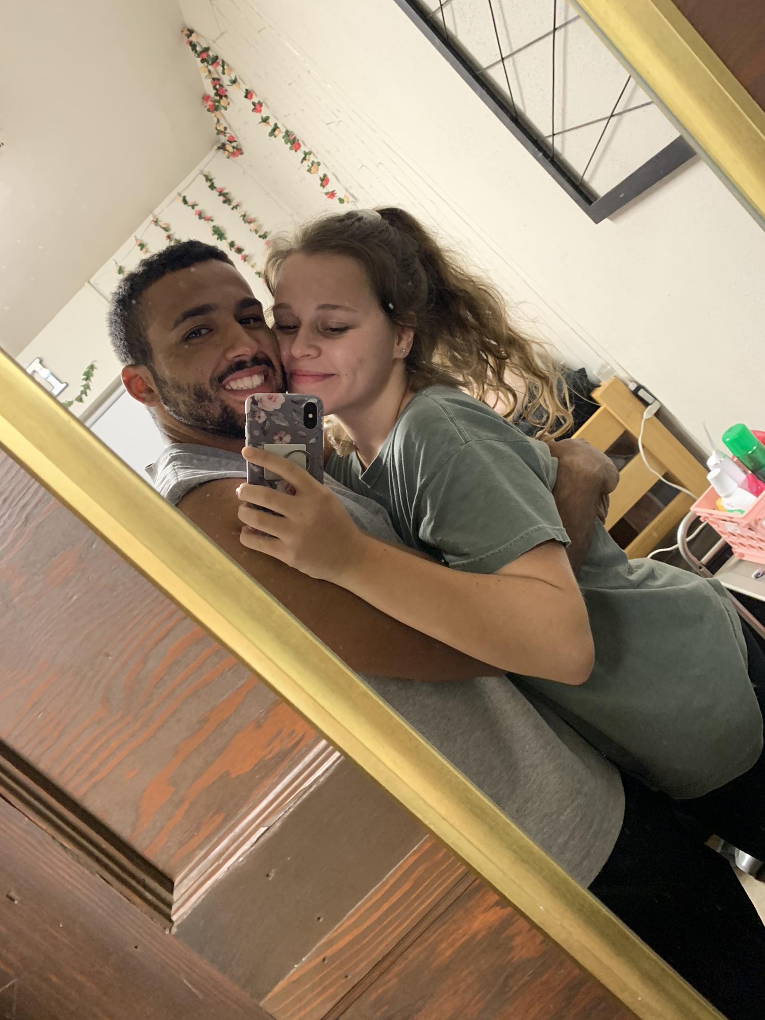 Cute mirror pic from my dorm room:)